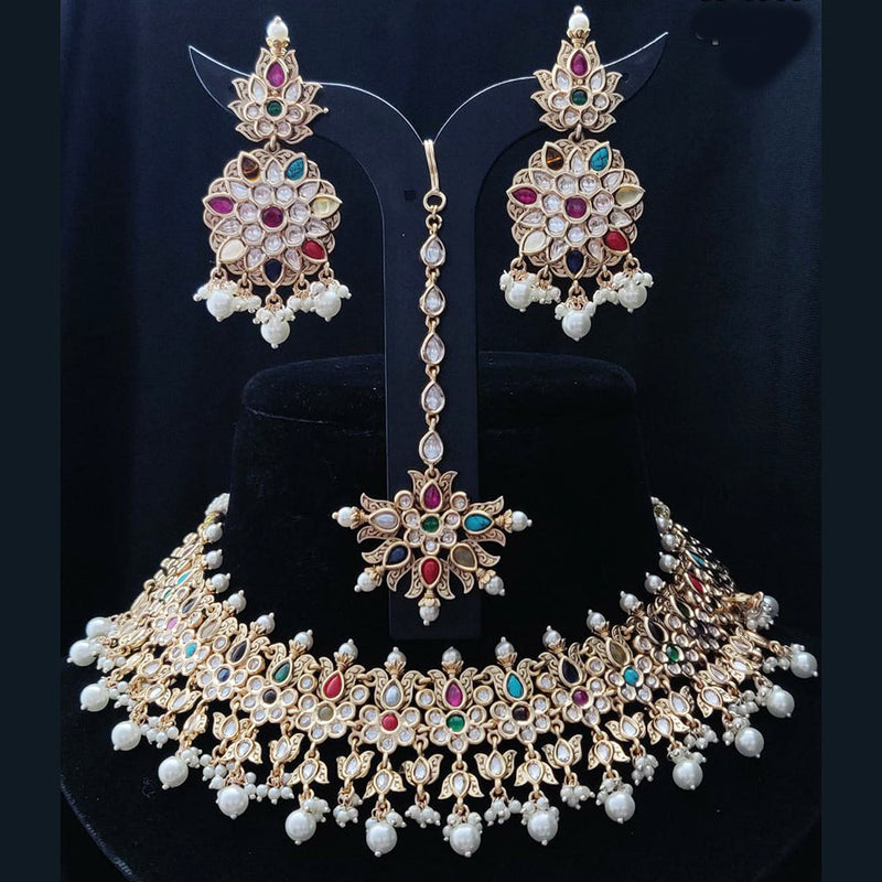 Vivah Creations Gold Plated Kundan Choker Necklace Set