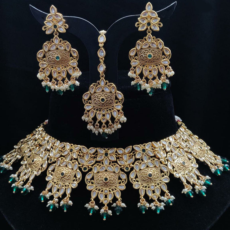 Vivah Creations Gold Plated Reverse AD Choker Necklace Set
