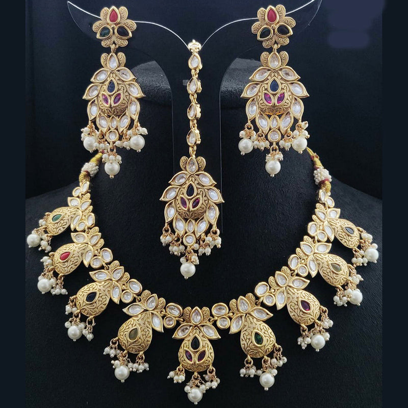 Vivah Creations Gold Plated Kundan Necklace Set