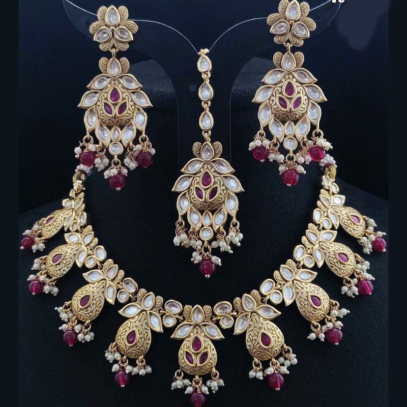 Vivah Creations Gold Plated Kundan Necklace Set