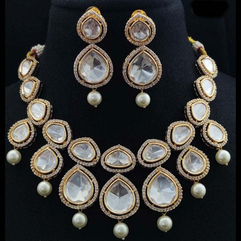 Vivah Creations Gold Plated AD Necklace Set