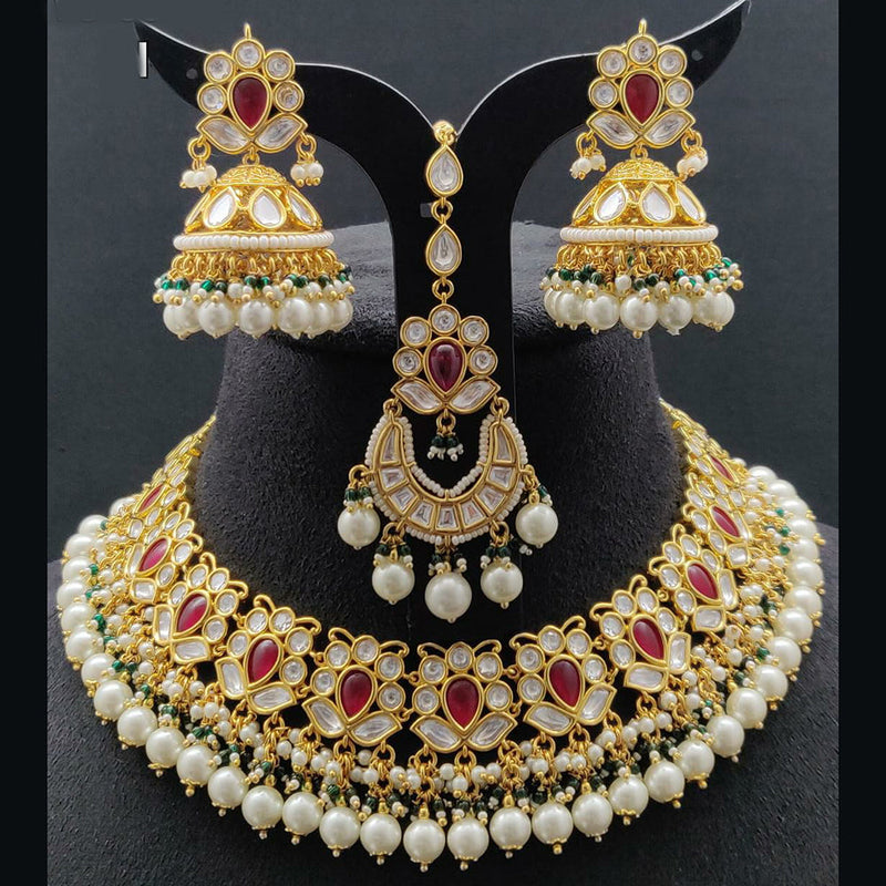 Vivah Creations Gold Plated Kundan Necklace Set