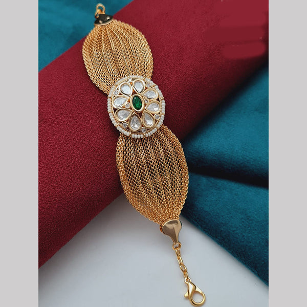 Vivah Creations Rose Gold Plated Kundan Adjustable Bracelet