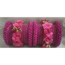 Ravechi Art Gold Plated Velvet Bangles Set