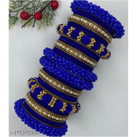 Ravechi Art Gold Plated Velvet Bangles Set