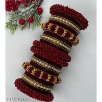 Ravechi Art Gold Plated Velvet Bangles Set