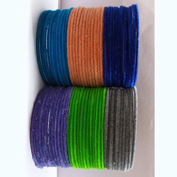 Ravechi Art Velvet Bangles Set (Assorted Color)
