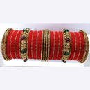 Ravechi Art Gold Plated Velvet Bangles Set