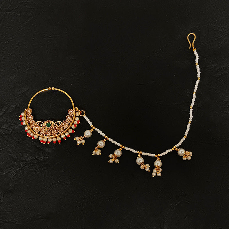 Bhavi Jewels Gold Plated Nose Ring