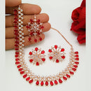 Akruti Collection Gold Plated AD Stone Necklace Set
