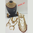 Akruti Collection Gold Plated Kundan & Beads Bridal Set