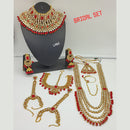 Akruti Collection Gold Plated Kundan & Beads Bridal Set