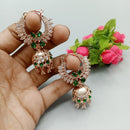 Akruti Collection Rose Gold Plated AD Stone Jhumki Earrings