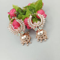 Akruti Collection Rose Gold Plated AD Stone Jhumki Earrings