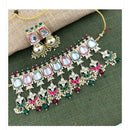 Akruti Collection Gold Plated Meenakari Choker Necklace Set