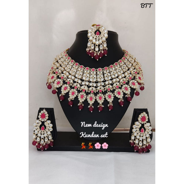 Akruti Collection Gold Plated Kundan Stone Necklace Set