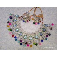 Akruti Collection Gold Plated Kundan & Beads Necklace Set