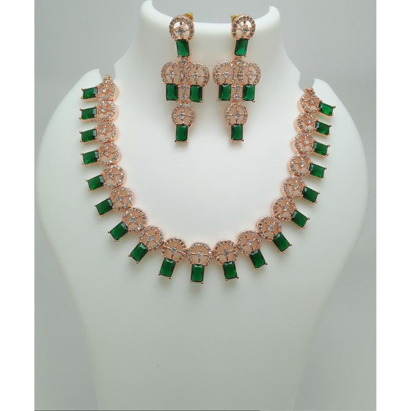 Akruti Collection Gold Plated AD  Necklace Set