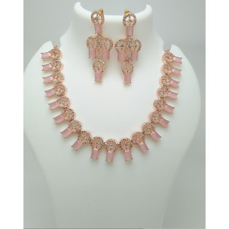 Akruti Collection Gold Plated AD  Necklace Set