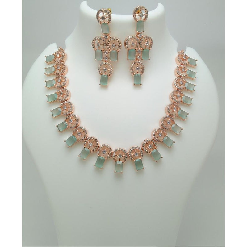 Akruti Collection Gold Plated AD  Necklace Set