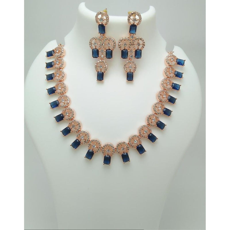 Akruti Collection Gold Plated AD  Necklace Set