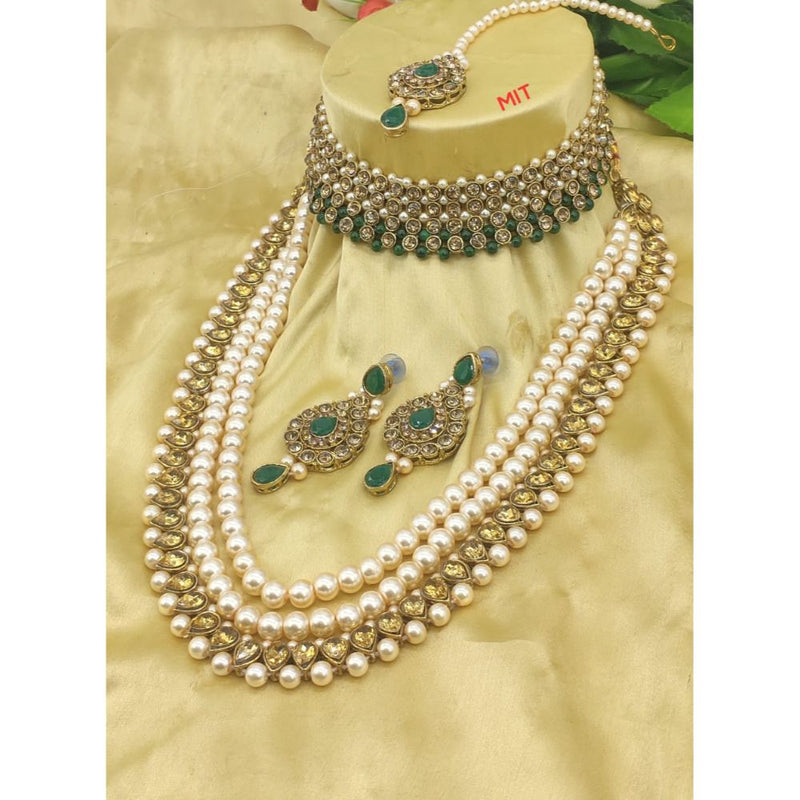 Akruti Collection Double Necklace Set