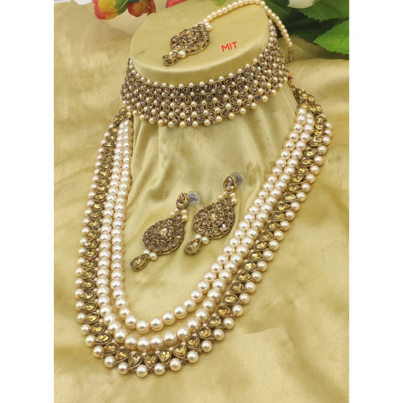 Akruti Collection Double Necklace Set