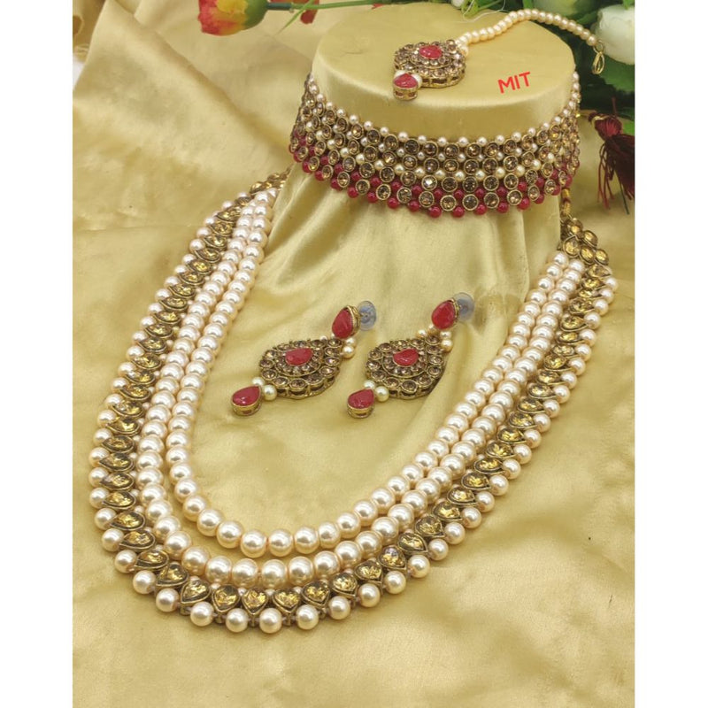 Akruti Collection Double Necklace Set