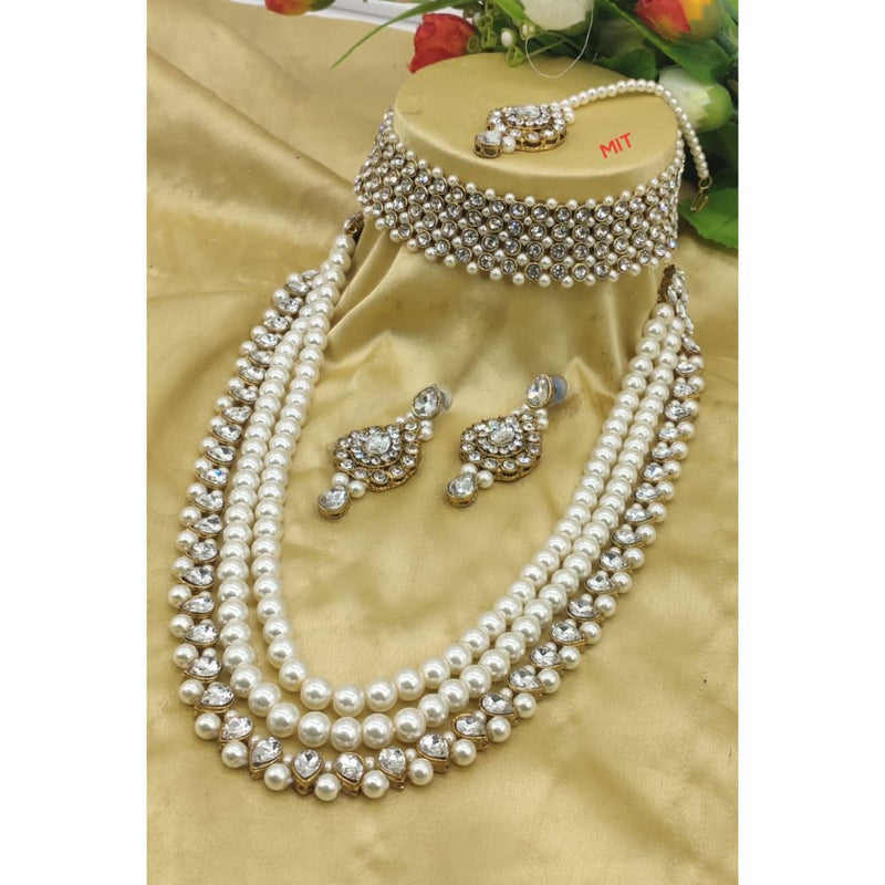 Akruti Collection Double Necklace Set