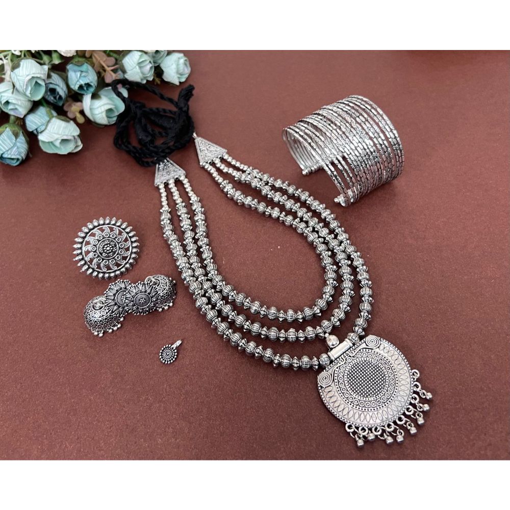 Akruti Collection Oxidised Plated Jewellery Combo