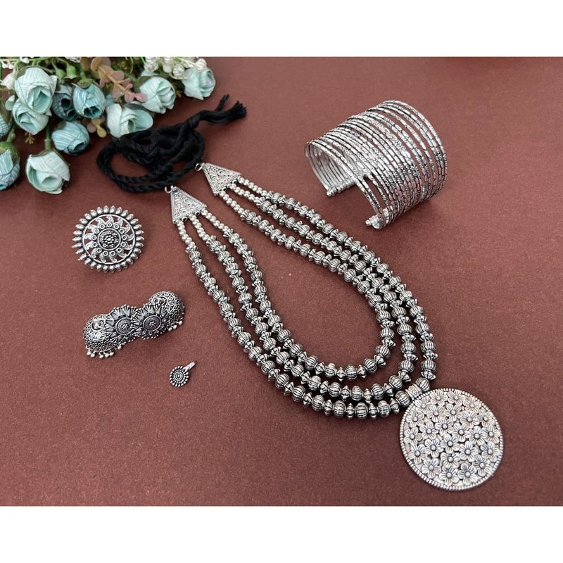 Akruti Collection Oxidised Plated Jewellery Combo