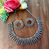 Akruti Collection Oxidised Plated Necklace Set