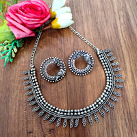 Akruti Collection Oxidised Plated Necklace Set