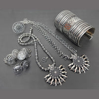 Akruti Collection Oxidised Plated Combo Set