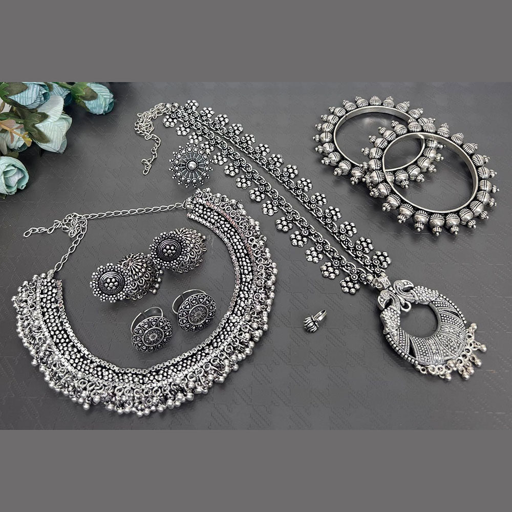 Akruti Collection Oxidised Plated Combo Set