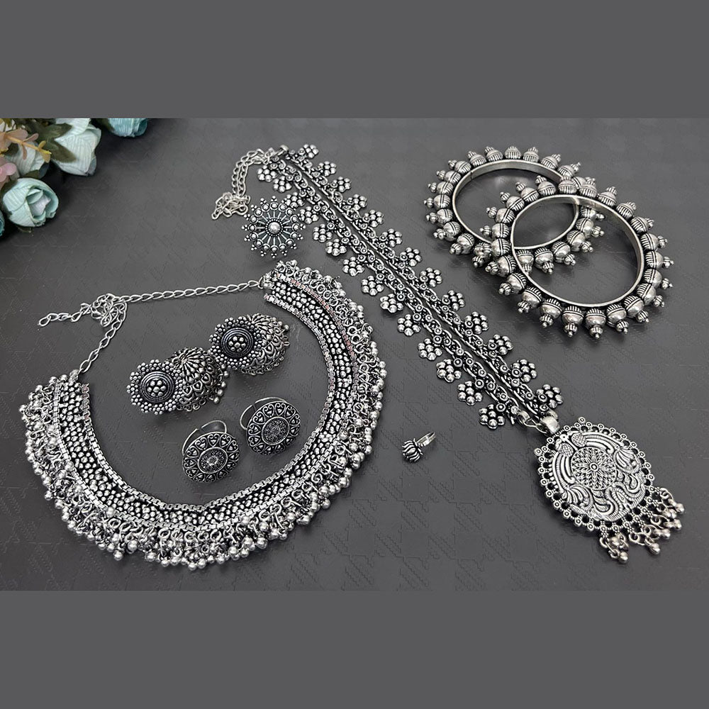 Akruti Collection Oxidised Plated Combo Set