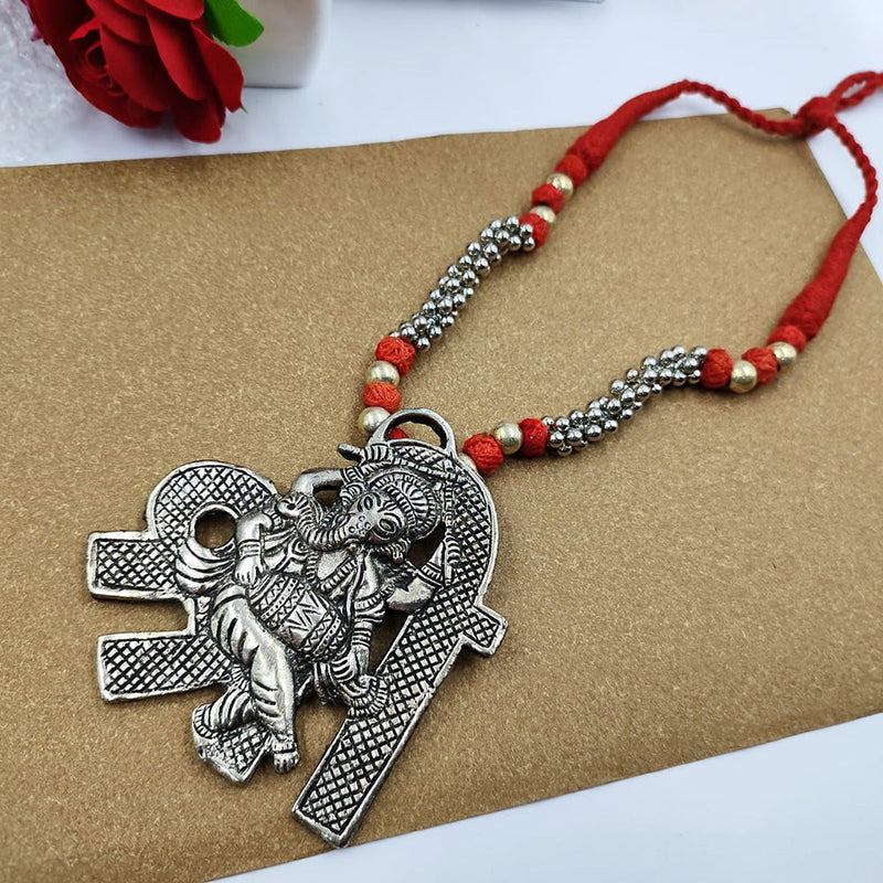 Akruti Collection Ganpati Long Thread Necklace Set