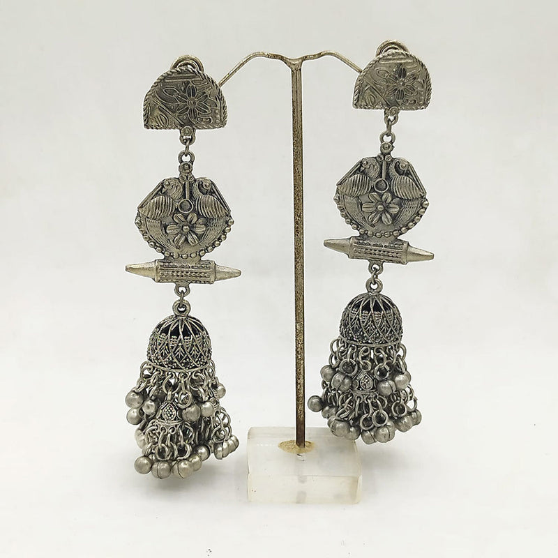 Akruti Collection Oxidised Plated Jhumki Earrings