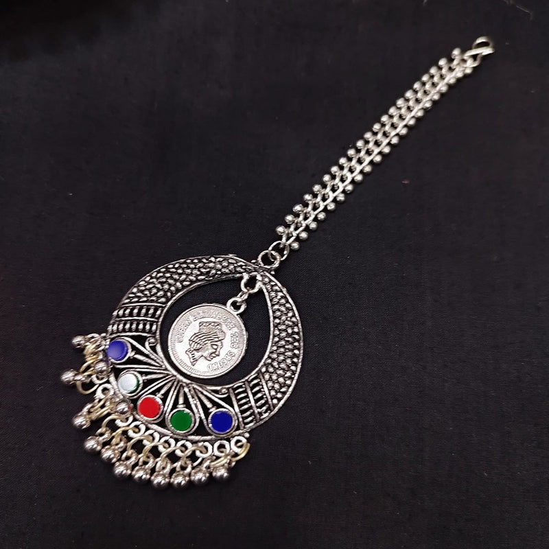 Akruti Collection Oxidised Plated Maangtikka