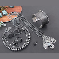 Akruti Collection Oxidised Plated Combo Set