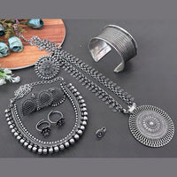 Akruti Collection Oxidised Plated Combo Set