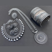 Akruti Collection Oxidised Plated Combo Set