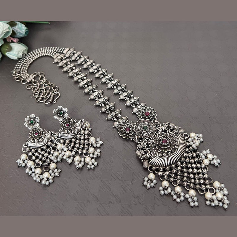 Akruti Collection Oxidised Plated Necklace Set