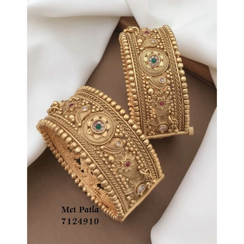 Akruti Collection Gold Plated Bangles Set