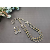 Akruti Collection Oxidised Plated Long Necklace Set