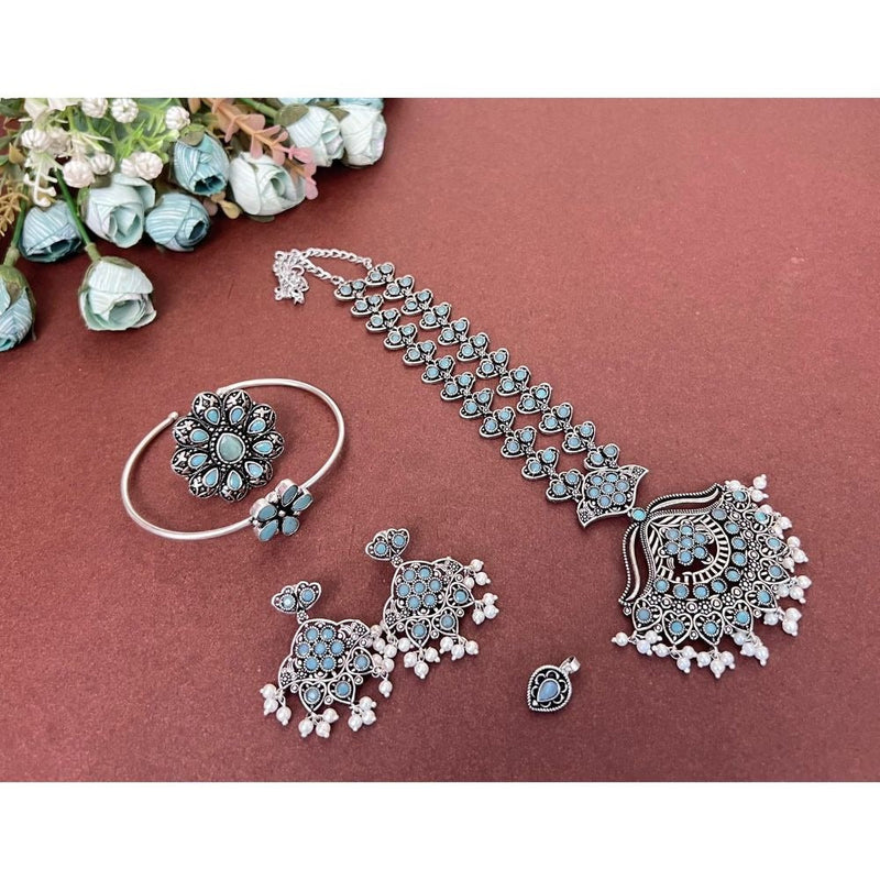 Akruti Collection Oxidised Plated Combo Set