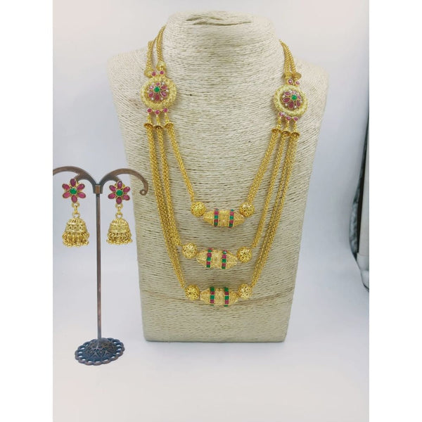 Akruti Collection Gold Plated Long Necklace Set