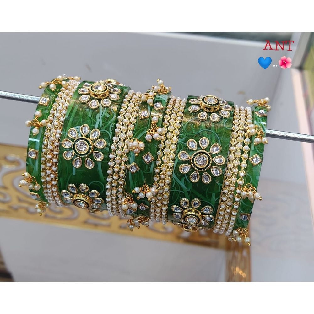 Akruti Collection Gold Plated  Acrylic Bangles