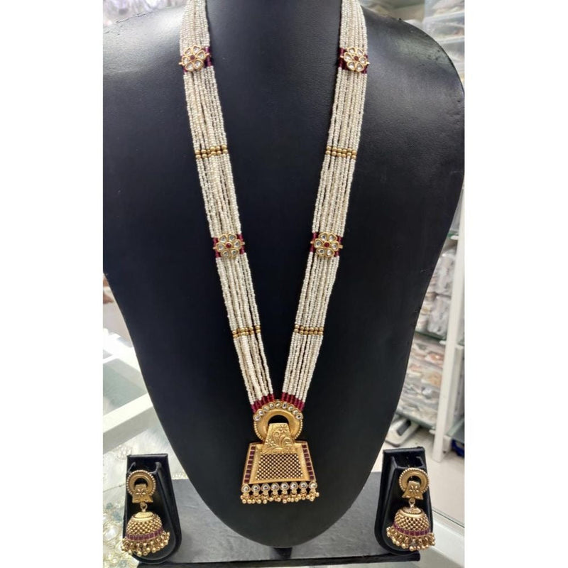 Akruti Collection Gold Plated Long Necklace Set