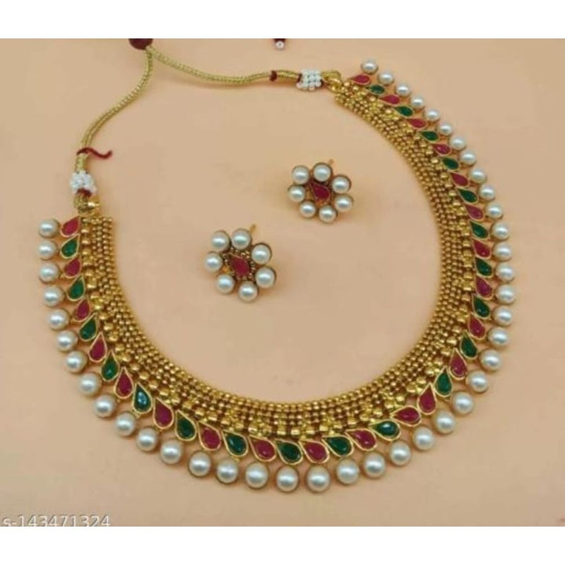 Akruti Collection Gold Plated Necklace Set